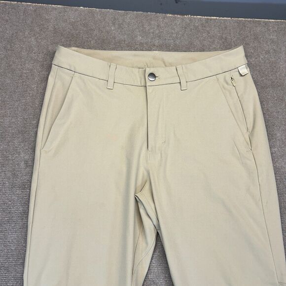 Lululemon Commission Pants Slim Men's 31 Tan ABC Tech Hemmed 26.5" Inseam - Picture 2 of 15